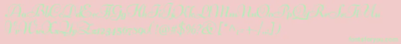 LucianSchoenschriftCat Font – Green Fonts on Pink Background