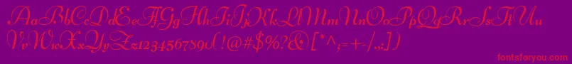 LucianSchoenschriftCat Font – Red Fonts on Purple Background