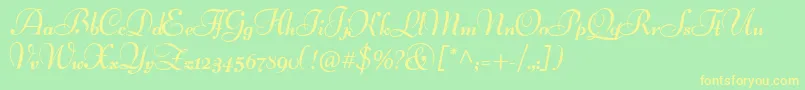 LucianSchoenschriftCat Font – Yellow Fonts on Green Background