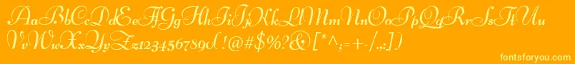 LucianSchoenschriftCat Font – Yellow Fonts on Orange Background