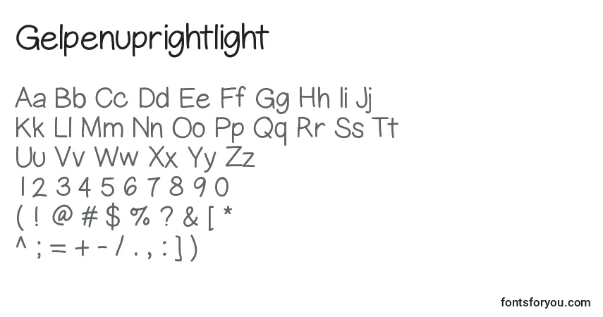 Fuente Gelpenuprightlight - alfabeto, números, caracteres especiales