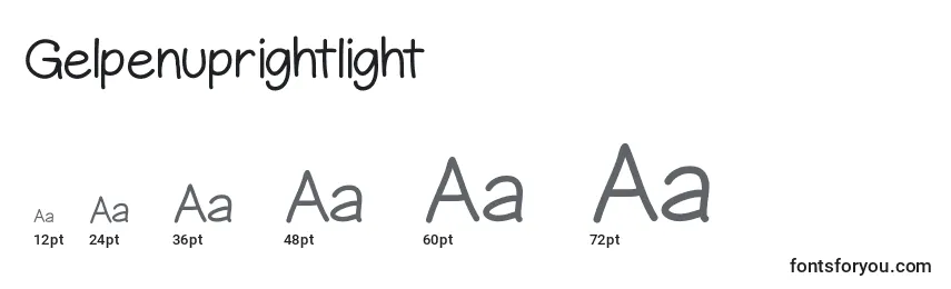 Размеры шрифта Gelpenuprightlight