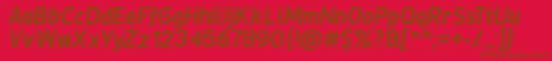 DeLuxeNextBoldItalic Font – Brown Fonts on Red Background