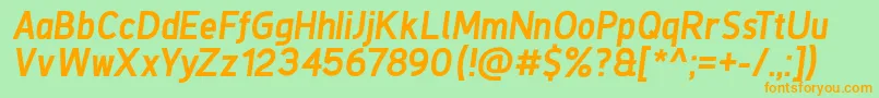 DeLuxeNextBoldItalic Font – Orange Fonts on Green Background