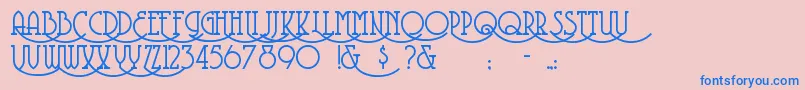 フォントCoventry – ピンクの背景に青い文字