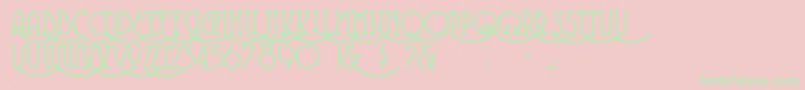 フォントCoventry – ピンクの背景に緑の文字