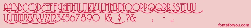 フォントCoventry – ピンクの背景に赤い文字