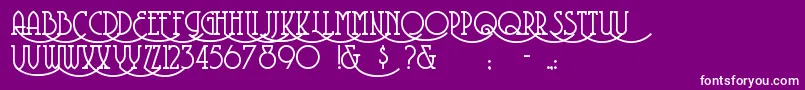 フォントCoventry – 紫の背景に白い文字