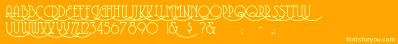 フォントCoventry – オレンジの背景に黄色の文字