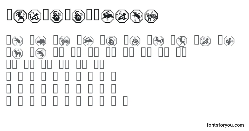 Schriftart ChineseZodiac (54211) – Alphabet, Zahlen, spezielle Symbole