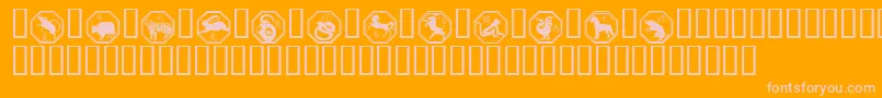 ChineseZodiac Font – Pink Fonts on Orange Background