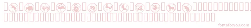 ChineseZodiac Font – Pink Fonts on White Background