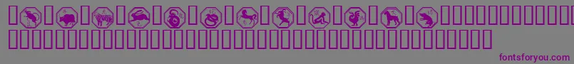 ChineseZodiac Font – Purple Fonts on Gray Background