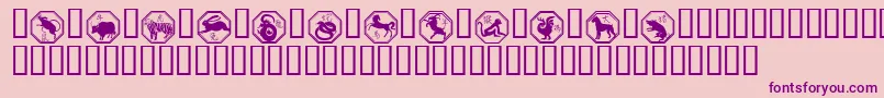 fuente ChineseZodiac – Fuentes Moradas Sobre Fondo Rosa