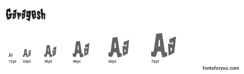 Garagesh Font Sizes