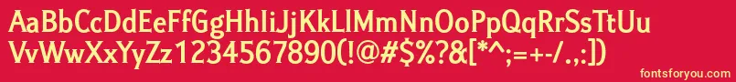 IdealgothicBold Font – Yellow Fonts on Red Background