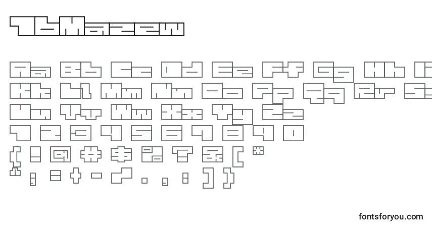 A fonte 1bMazew – alfabeto, números, caracteres especiais