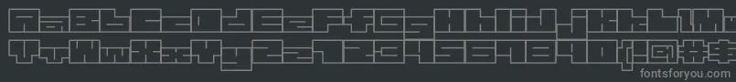 フォント1bMazew – 黒い背景に灰色の文字