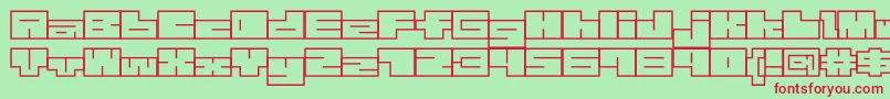 Fonte 1bMazew – fontes vermelhas em um fundo verde