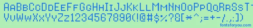 8bitoperatorplusscRegular-fontti – siniset fontit vihreällä taustalla