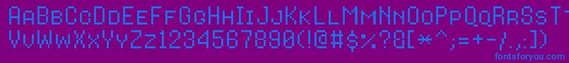 8bitoperatorplusscRegular Font – Blue Fonts on Purple Background