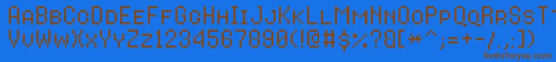 fuente 8bitoperatorplusscRegular – Fuentes Marrones Sobre Fondo Azul