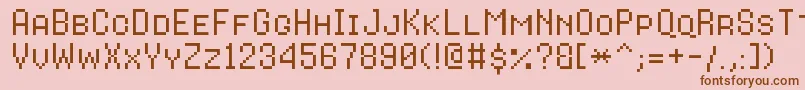 8bitoperatorplusscRegular Font – Brown Fonts on Pink Background