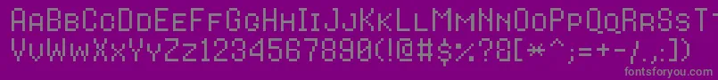 Więcej informacji o czcionce 8bitoperatorplusscRegular Czcionka 8bitoperatorplusscRegular – szare czcionki na fioletowym tle