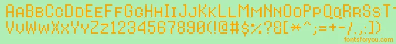 8bitoperatorplusscRegular-Schriftart – Orangefarbene Schriften auf grünem Hintergrund