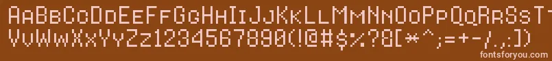 Czcionka 8bitoperatorplusscRegular – różowe czcionki na brązowym tle