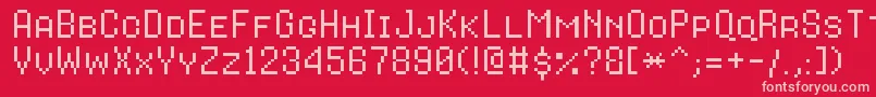 Fonte 8bitoperatorplusscRegular – fontes rosa em um fundo vermelho