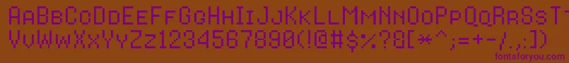 8bitoperatorplusscRegular Font – Purple Fonts on Brown Background