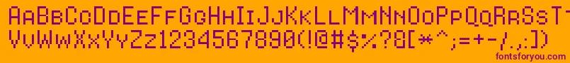 8bitoperatorplusscRegular Font – Purple Fonts on Orange Background