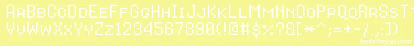 8bitoperatorplusscRegular Font – White Fonts on Yellow Background