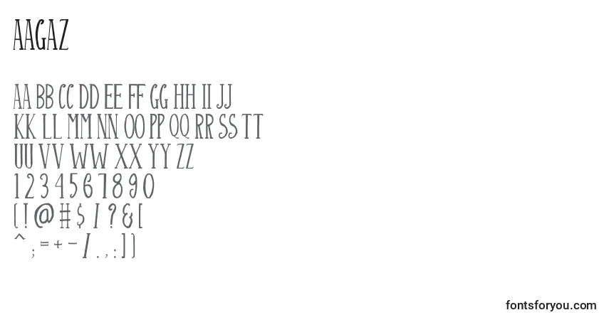 Шрифт Aagaz – алфавит, цифры, специальные символы