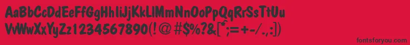 フォントPolcasualBoldDb – 赤い背景に黒い文字
