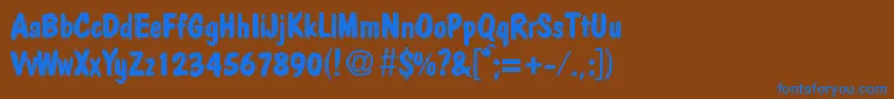 PolcasualBoldDb Font – Blue Fonts on Brown Background