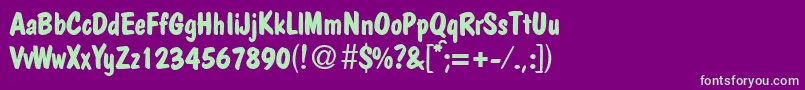 PolcasualBoldDb Font – Green Fonts on Purple Background