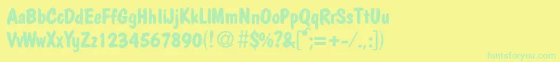 Шрифт PolcasualBoldDb – зелёные шрифты на жёлтом фоне
