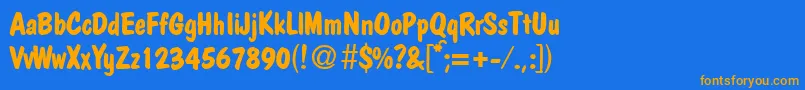 PolcasualBoldDb Font – Orange Fonts on Blue Background