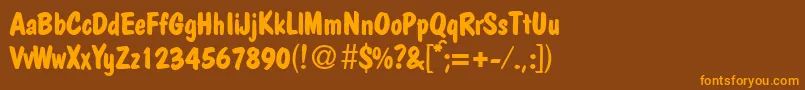 PolcasualBoldDb Font – Orange Fonts on Brown Background