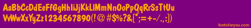 PolcasualBoldDb Font – Orange Fonts on Purple Background