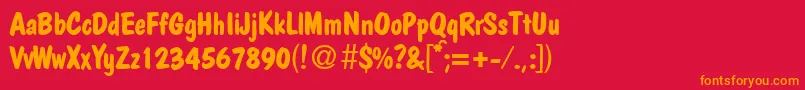 PolcasualBoldDb Font – Orange Fonts on Red Background