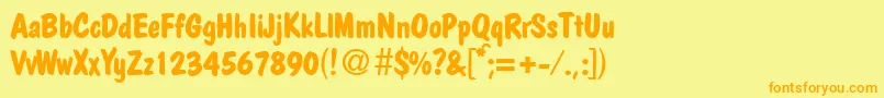 PolcasualBoldDb Font – Orange Fonts on Yellow Background