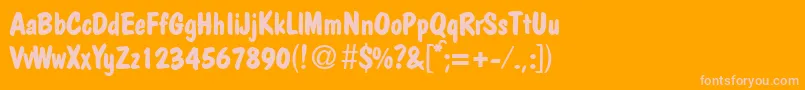 PolcasualBoldDb Font – Pink Fonts on Orange Background