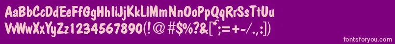 PolcasualBoldDb Font – Pink Fonts on Purple Background