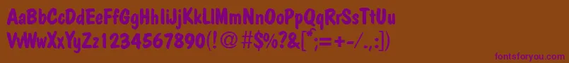 PolcasualBoldDb Font – Purple Fonts on Brown Background