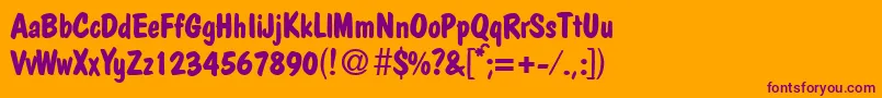 PolcasualBoldDb Font – Purple Fonts on Orange Background