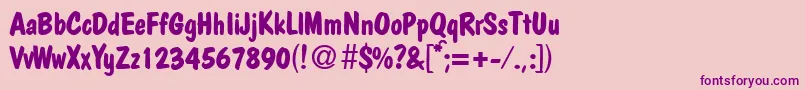 PolcasualBoldDb Font – Purple Fonts on Pink Background