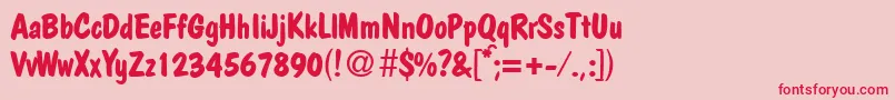 PolcasualBoldDb Font – Red Fonts on Pink Background